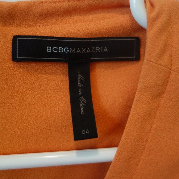BCBG MAXAZRIA Chambrey Sheath Dress Sunrise Orange Sleeveless - Picture 9 of 13